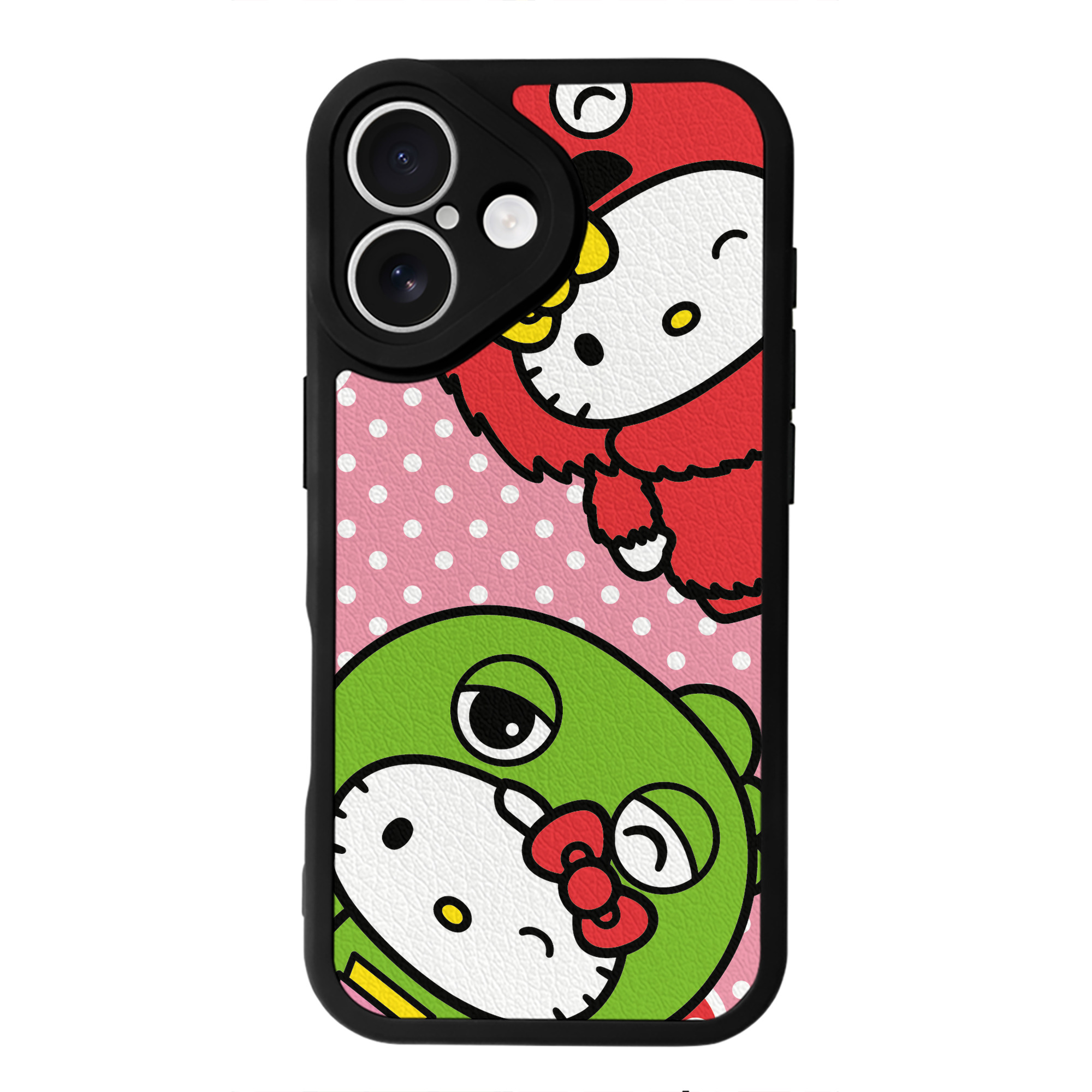 （画像用） Hello Kitty ハローキティ 【iPhone 16シリーズ対応】シリコンスマホケース（レザー調） 材質：シリコン